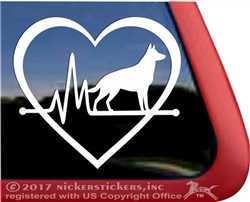 Heartbeat German Shepherd Dog iPad Car Truck RV Window Decal Sticker