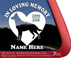 Custom Memorial German ShepherdDog Heart Love Head Car Truck RV Window iPad Trailer Decal Sticker