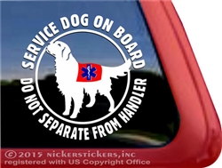 Golden Retriever Service Dog Window Decal