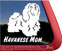 Havanese Mom Vinyl Adhesive Window Dog Decal Sticker