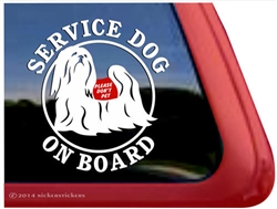 Lhasa Apso Service Dog Dog Car Truck RV Window Decal Sticker