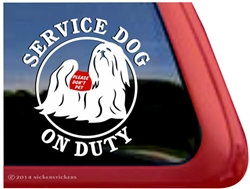 Lhasa Apso Service Dog Dog Car Truck RV Window Decal Sticker
