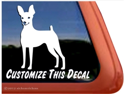 Custom Miniature Pinscher Min Pin Car Truck RV Window Decal Sticker