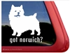 Norwich Terrier Window Decal