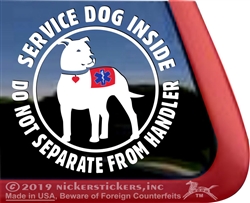 Service Dog Pit Bull Car Truck RV Window Decal Sticker