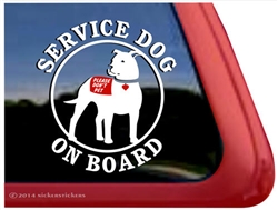 Pit Bull Terrier Service Dog Car Truck iPad RV Window Decal Sticker