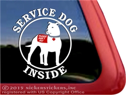 Pit Bull Terrier Service Dog Car Truck iPad RV Window Decal Sticker