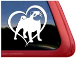 Pug Love Pug Heart Car Truck RV Window Decal Sticker