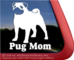 Pug Mom Vinyl Dog Car Truck RV Window Decal Sticker