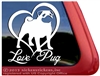 Love Pug Dog Heart Car Truck RV Window Decal Sticker