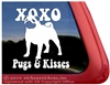 Love Pug Dog Heart Car Truck RV Window Decal Sticker