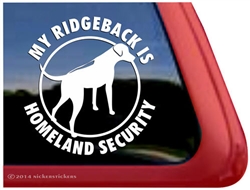 Homeland Security Rhodesian Ridgeback Dog iPad Car Truck RV Window Decal Sticker