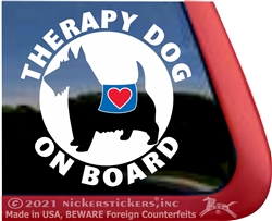 Scottish Terrier Therapy Dog  Window Decal