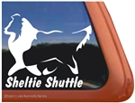 Sheltie Shuttle Shetland Sheepdog Window Decal Sticker