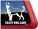 Crazy Dog Lady Siberian Husky iPad Care Truck Window Decal Sticker