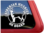 Siberian Husky on Board Dog iPad Car Truck Window Decal Sticker