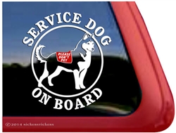 Siberian Husky Service Dog iPad Car Truck Window Decal Sticker