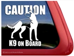CAUTION K9 on Board German Shepherd Dog Car Truck RV Window Decal Sticker