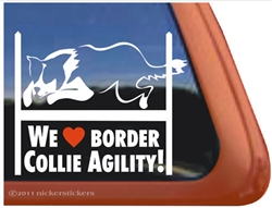 Border Collie Agility Dog Window Decal