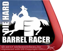 Barrel Racing Horse Trailer Window Decal