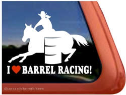 Barrel Racing Horse Trailer Window Decal