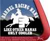 Barrel Racing Horse Trailer Window Decal