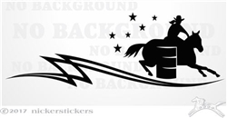 Barrel Racing Horse Trailer Window Decal