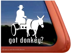 Donkey Driving Window Decal