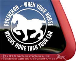 Percheron Horse Trailer Window Decal