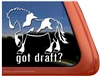 Spotted Draft Horse Trailer Window Decal