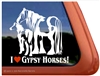 Gypsy Mare & Foal Horse Trailer  Window Decal