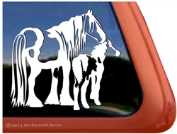 Gypsy Mare & Foal Horse Trailer  Window Decal