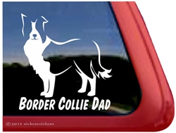Border Collie Dad Vinyl Dog Car Truck RV Window Decal Sticker