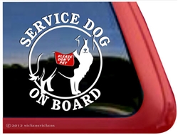 Border Collie Service Dog Window Decal