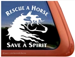 Rescue Horse Trailer Window Decal