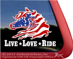 Love Love Ride USA Wild Horse Trailer Car Truck RV Window Decal Sticker