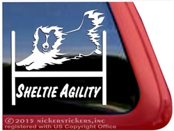 Sheltie Agility Dog Window Decal