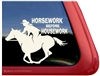 Galloping Female Rider Horse Trailer Window Decal