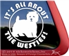 West Highland White Terrier Rescue Car Window iPad Decal Sticker