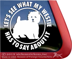 West Highland White Terrier Rescue Car Window iPad Decal Sticker