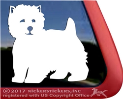Personalized  West Highland White Terrier Westie Dog Car Window Decal Sticker iPad