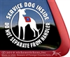 Whippet  Service Dog Car Truck RV iPad Window Decal Sticker