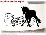 Musical Dressage Horse Trailer Window Car Truck RV Decal