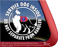 Collie Service Dog Window Decal