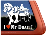 Clydesdale Draft Driving Horse Trailer Window Decal