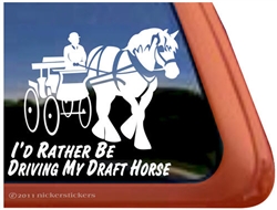 Clydesdale Draft Driving Horse Trailer Window Decal