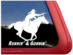 Mounted Shooting Horse Trailer Window Decal