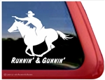 Mounted Shooting Horse Trailer Window Decal