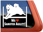 Samoyed Agility Dog Window Decal