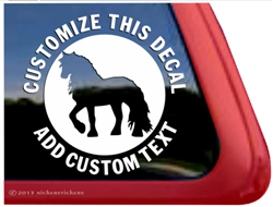 Custom Friesian Horse Trailer Car Truck RV Window Decal Sticker